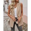 imageIDEALSANXUN Womens Sleeveless Blazer Vest Tops Dressy Business Work Suit JacketsKhaki