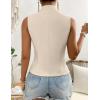 imageIDEALSANXUN Womens Suit Vest Spring Summer V Neck Sleeveless Blazer Jackets Waistcoat Cardigan Vest topsBeige