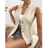 imageIDEALSANXUN Womens Suit Vest Spring Summer V Neck Sleeveless Blazer Jackets Waistcoat Cardigan Vest topsBeige