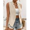 imageIDEALSANXUN Womens Suit Vest Spring Summer V Neck Sleeveless Blazer Jackets Waistcoat Cardigan Vest topsBeige