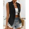 imageIDEALSANXUN Womens Suit Vest Spring Summer V Neck Sleeveless Blazer Jackets Waistcoat Cardigan Vest topsBlack