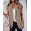 imageIDEALSANXUN Womens Vest Fashion Dressy Notch Lapel Sleeveless Blazer Suit Jackets Office Work ClothesDark Khaki