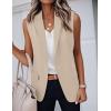 imageIDEALSANXUN Womens Vest Fashion Dressy Notch Lapel Sleeveless Blazer Suit Jackets Office Work ClothesKhaki