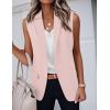 imageIDEALSANXUN Womens Vest Fashion Dressy Notch Lapel Sleeveless Blazer Suit Jackets Office Work ClothesPink