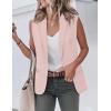 imageIDEALSANXUN Womens Vest Fashion Dressy Notch Lapel Sleeveless Blazer Suit Jackets Office Work ClothesPink