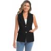 imageIDEALSANXUN Womens Vests Fashion Casual Dressy Sleeveless Blazer Suit Vest TopsBlack