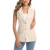 imageIDEALSANXUN Womens Vests Fashion Casual Sleeveless Blazer Dressy Vest TopsBeige