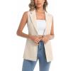 imageIDEALSANXUN Womens Vests Fashion Casual Sleeveless Blazer Dressy Vest TopsBeige