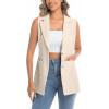 imageIDEALSANXUN Womens Vests Fashion Casual Sleeveless Blazer Dressy Vest TopsBeige