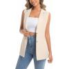 imageIDEALSANXUN Womens Vests Fashion Casual Sleeveless Blazer Dressy Vest TopsBeige