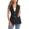 imageIDEALSANXUN Womens Vests Fashion Casual Sleeveless Blazer Dressy Vest TopsBlack