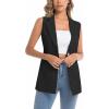 imageIDEALSANXUN Womens Vests Fashion Casual Sleeveless Blazer Dressy Vest TopsBlack