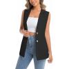 imageIDEALSANXUN Womens Vests Fashion Casual Sleeveless Blazer Dressy Vest TopsBlack