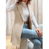 imageIDEALSANXUN Womens Wool Vest Fall Winter Long Sleeveless Blazer Jackets CardiganBeige