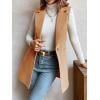 imageIDEALSANXUN Womens Wool Vest Fall Winter Long Sleeveless Blazer Jackets CardiganCamel