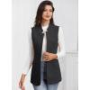 imageIDEALSANXUN Wool Long Vest for Women Sleeveless Blazer Fall Winter Jackets Trendy Open Front Cardigan Trench Coat OuterwearBlack