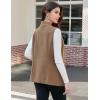 imageIDEALSANXUN Wool Long Vest for Women Sleeveless Blazer Fall Winter Jackets Trendy Open Front Cardigan Trench Coat OuterwearBrown