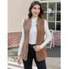 imageIDEALSANXUN Wool Long Vest for Women Sleeveless Blazer Fall Winter Jackets Trendy Open Front Cardigan Trench Coat OuterwearBrown
