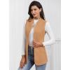 imageIDEALSANXUN Wool Long Vest for Women Sleeveless Blazer Fall Winter Jackets Trendy Open Front Cardigan Trench Coat OuterwearCamel