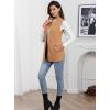 imageIDEALSANXUN Wool Long Vest for Women Sleeveless Blazer Fall Winter Jackets Trendy Open Front Cardigan Trench Coat OuterwearCamel