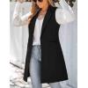 imageIDEALSANXUN Wool Long Vest for Women Sleeveless Blazer Jacket Fall Winter Trench Coat WaistcoatBlack