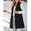 imageIDEALSANXUN Wool Long Vest for Women Sleeveless Blazer Jacket Fall Winter Trench Coat WaistcoatBlack