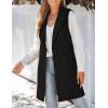 imageIDEALSANXUN Wool Long Vest for Women Sleeveless Blazer Jacket Fall Winter Trench Coat WaistcoatBlack
