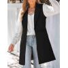 imageIDEALSANXUN Wool Long Vest for Women Sleeveless Blazer Jacket Fall Winter Trench Coat WaistcoatBlack