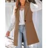 imageIDEALSANXUN Wool Long Vest for Women Sleeveless Blazer Jacket Fall Winter Trench Coat WaistcoatBrown