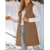 imageIDEALSANXUN Wool Long Vest for Women Sleeveless Blazer Jacket Fall Winter Trench Coat WaistcoatBrown
