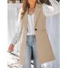 imageIDEALSANXUN Wool Long Vest for Women Sleeveless Blazer Jacket Fall Winter Trench Coat WaistcoatKhaki