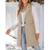 imageIDEALSANXUN Wool Long Vest for Women Sleeveless Blazer Jacket Fall Winter Trench Coat WaistcoatKhaki