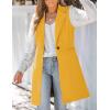 imageIDEALSANXUN Wool Long Vest for Women Sleeveless Blazer Jacket Fall Winter Trench Coat WaistcoatYellow