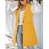 imageIDEALSANXUN Wool Long Vest for Women Sleeveless Blazer Jacket Fall Winter Trench Coat WaistcoatYellow
