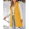 imageIDEALSANXUN Wool Long Vest for Women Sleeveless Blazer Jacket Fall Winter Trench Coat WaistcoatYellow