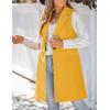 imageIDEALSANXUN Wool Long Vest for Women Sleeveless Blazer Jacket Fall Winter Trench Coat WaistcoatYellow