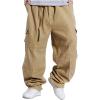 imageIDEALSANXUN Baggy Cargo Pants Men Casual Loose Fit Y2k Pants Khaki 36