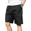 imageIDEALSANXUN Cargo Shorts for Men Summer Elastic Waist Relaxed Fit Drawstring Outdoor Hiking ShortsBlack