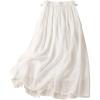 imageIDEALSANXUN Linen Skirts for Women Spring Summer A Line Elastic High Waisted Casual Drawstring Flowy Midi SkirtWhite