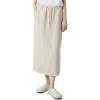 imageIDEALSANXUN Linen Skirts for Women Spring Summer Casual Trendy Elastic High Waisted Cotton Midi Skirt with PocketsBeige