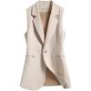 imageIDEALSANXUN Long Vest for Women Sleeveless Blazer Jackets Vest TopsBeige