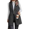 imageIDEALSANXUN Long Vest for Women Sleeveless Tweed Blazer Fall Jackets Cardigan OuterwearBlack