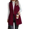 imageIDEALSANXUN Long Vest for Women Sleeveless Tweed Blazer Fall Jackets Cardigan OuterwearWine