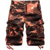 imageIDEALSANXUN Mens Casual Loose Fit MultiPockets Military Cargo ShortsCamo Orange