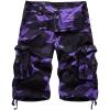 imageIDEALSANXUN Mens Casual Loose Fit MultiPockets Military Cargo ShortsCamo Purple
