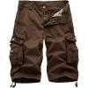 imageIDEALSANXUN Mens Casual Loose Fit MultiPockets Military Cargo ShortsCoffee