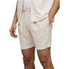 imageIDEALSANXUN Mens Pleated Front Linen Shorts Summer Casual Slim Fit Dress ShortsBeige