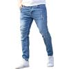 imageIDEALSANXUN Mens Skinny Jeans Ripped Stretch Stacked Slim Fit Tapered Denim PantsDark Blue