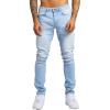 imageIDEALSANXUN Mens Slim Fit Stretch Jeans Denim Pants Casual Skinny Jean TrousersLight Blue
