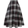imageIDEALSANXUN Plaid Skirt for Womens High Waist Aline Pleated Midi SkirtsDark Grey